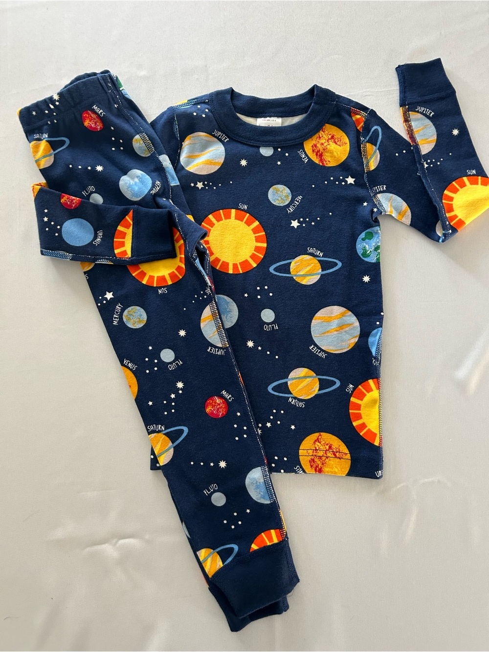 NWOT 100 Hanna Andersson Navy Solar system Planet Pajama Set